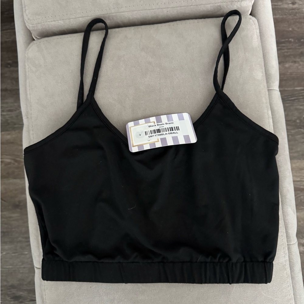 Black Women's Spaghetti Strap Crop Top